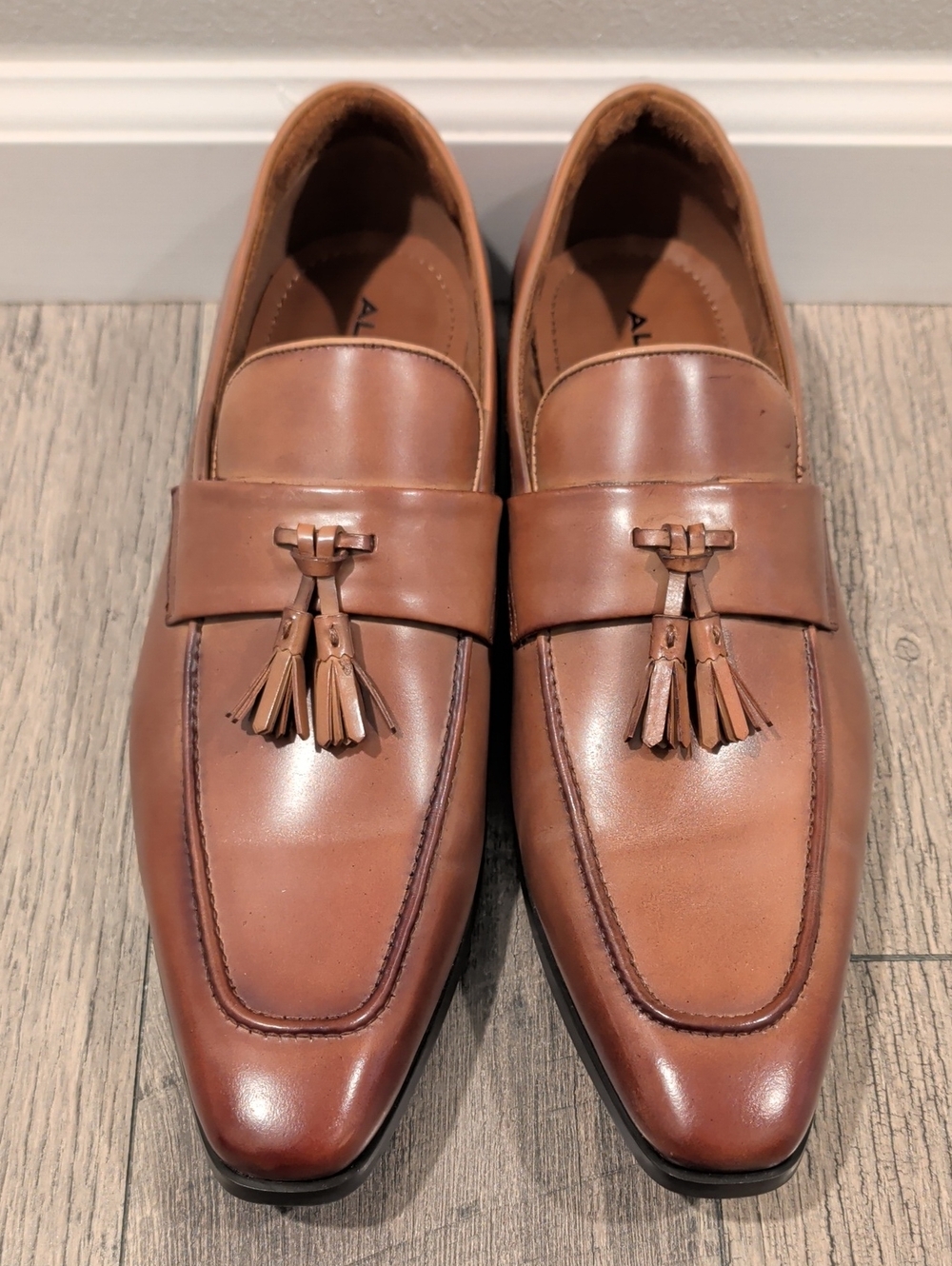Aldo "Vinci" Tassel Loafer Shoes Tan/Cognac NEW - Picture 2 of 9